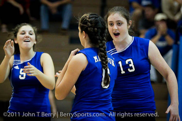 September/19/11: MCHS JV Volleyball vs Orange Hornets. Madison wins 2-1.